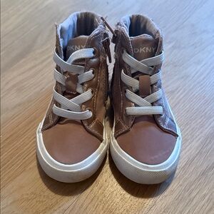 DKNY Kids Brown and White Sneakers
